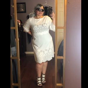 White dress. Stretchy material